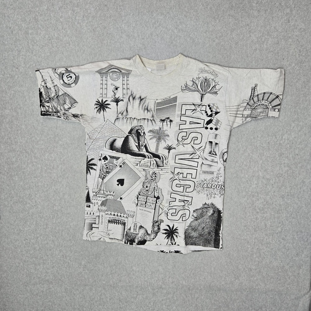 VINTAGE Las Vegas Men Shirt L Single Stitch Stardust Casino Circus 90s USA READ